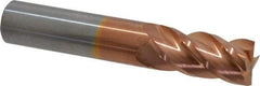 Accupro - 18mm, 38mm LOC, 18mm Shank Diam, 92mm OAL, 4 Flute, Solid Carbide Square End Mill - Single End, TiCN Finish, Spiral Flute, 40° Helix, Centercutting, Right Hand Cut, Right Hand Flute - Exact Tool & Supply