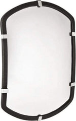 PRO-SAFE - Indoor Rectangular Convex Safety, Traffic & Inspection Mirrors - Acrylic Lens, Laminated Hardboard Backing, 20" High, 28' Max Covered Distance - Exact Tool & Supply