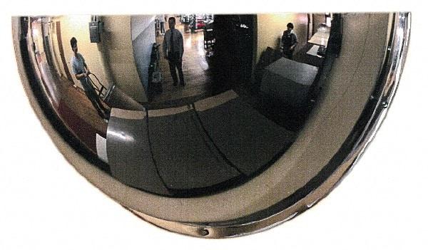 PRO-SAFE - Indoor Half Dome Dome Safety, Traffic & Inspection Mirrors - Polycarbonate Lens, 32" Diam, 34' Max Covered Distance - Exact Tool & Supply