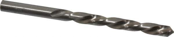 Made in USA - 19/64" 118° High Speed Steel Jobber Drill - Bright Finish, Left Hand Cut, Spiral Flute, Straight Shank, 4-3/8" OAL, Standard Point - Exact Tool & Supply