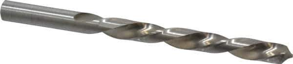 Made in USA - 11/32" 118° High Speed Steel Jobber Drill - Bright Finish, Left Hand Cut, Spiral Flute, Straight Shank, 4-3/4" OAL, Standard Point - Exact Tool & Supply