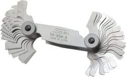 SPI - 51 Leaf, 4 to 84 TPI Range, Steel Screw Pitch Gage - 60° Thread Angle - Exact Tool & Supply