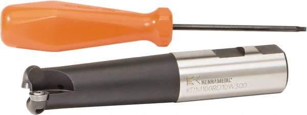 Kennametal - 3/4" Cut Diam, 1" Shank Diam, 5.28" OAL, Indexable Ball Nose End Mill - Exact Tool & Supply