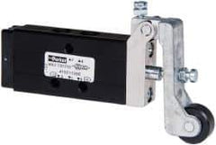 Parker - 0.2 CV Rate, 1/8" NPT Inlet HD Mechanical Oper Valve - 4 Way, 2 Position, 1/8" NPT Outlet, 150 Max psi, Roller Lever Spring Return - Exact Tool & Supply