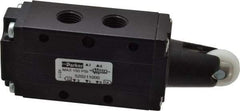 Parker - 0.83 CV Rate, 1/4" NPT Inlet HD Mechanical Oper Valve - 4 Way, 2 Position, 1/4" NPT Outlet, 150 Max psi, Roller Spring Return - Exact Tool & Supply