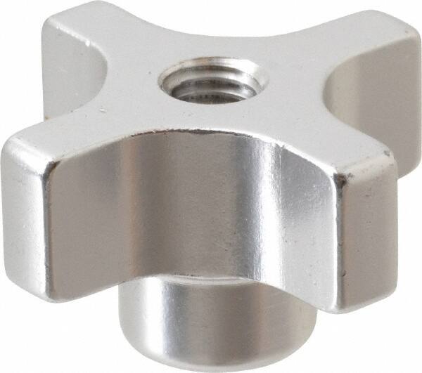 Gibraltar - 38.1mm Head Diam, 4 Point Lobed Knob - M8x1.25 Hole, Aluminum - Exact Tool & Supply