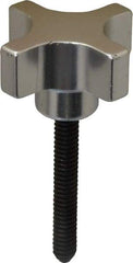 Gibraltar - 1-1/2" Head Diam, 4 Point Lobed Knob - 1/4-20 Stem, Aluminum - Exact Tool & Supply