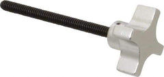 Gibraltar - 1-1/2" Head Diam, 4 Point Lobed Knob - 1/4-20 Stem, Aluminum - Exact Tool & Supply