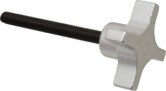 Gibraltar - 2" Head Diam, 4 Point Lobed Knob - 5/16-18 Stem, Aluminum - Exact Tool & Supply