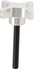 Gibraltar - 63.5mm Head Diam, 4 Point Lobed Knob - M10x1.5 Stem, Aluminum - Exact Tool & Supply