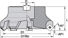 Kennametal - 160.02mm Cut Diam, 1-1/2" Arbor Hole, 6.6mm Max Depth of Cut, 45° Indexable Chamfer & Angle Face Mill - 7 Inserts, SEKT 1404... Insert, Right Hand Cut, 7 Flutes, Series KSSM - Exact Tool & Supply