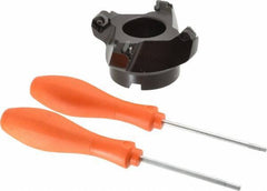 Kennametal - 80.01mm Cut Diam, 1" Arbor Hole, 6.6mm Max Depth of Cut, 45° Indexable Chamfer & Angle Face Mill - 4 Inserts, SEKT 1404... Insert, Right Hand Cut, 4 Flutes, Series KSSM - Exact Tool & Supply