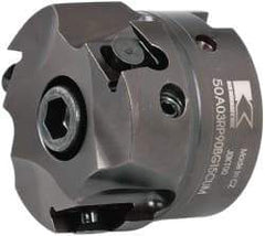 Kennametal - 3 Inserts, 2" Cut Diam, 3/4" Arbor Diam, 0.394" Max Depth of Cut, Indexable Square-Shoulder Face Mill - 0/90° Lead Angle, 39.88mm High, BGHX 15L5... Insert Compatibility, Series Fix-Perfect - Exact Tool & Supply
