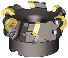 Kennametal - 5" Cut Diam, 1-1/2" Arbor Hole, 3.5mm Max Depth of Cut, 43° Indexable Chamfer & Angle Face Mill - 12 Inserts, OF.T 06L5... Insert, Right Hand Cut, 12 Flutes, Series KSOM Mini - Exact Tool & Supply