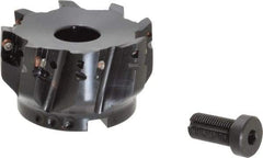 Kennametal - 8 Inserts, 3" Cut Diam, 1" Arbor Diam, 14.22mm Max Depth of Cut, Indexable Square-Shoulder Face Mill - 0/90° Lead Angle, 1-3/4" High, EC14.., EP14.. Insert Compatibility, Through Coolant, Series Mill 1-14 - Exact Tool & Supply