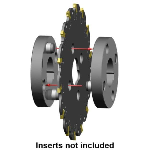 Kennametal - Arbor Hole Connection, 1/8" Cutting Width, 5/8" Depth of Cut, 2-1/2" Cutter Diam, 5/8" Hole Diam, 4 Tooth Indexable Slotting Cutter - KVNS Toolholder, OD 3118.. Insert - Exact Tool & Supply