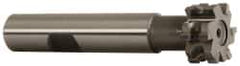 Whitney Tool Co. - 1/16" Radius, 1/8" Circle Diam, 3/4" Cutter Diam, 3/8" Cutting Width, Shank Connection, Concave Radius Cutter - 1/2" Shank Diam, 3" OAL, Carbide-Tipped, Uncoated, Profile Ground, 6 Teeth, Weldon Flat - Exact Tool & Supply