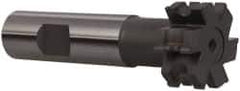 Whitney Tool Co. - 1/8" Radius, 1/4" Circle Diam, 1-1/4" Cutter Diam, 9/16" Cutting Width, Shank Connection, Concave Radius Cutter - 3/4" Shank Diam, 3-1/2" OAL, Carbide-Tipped, Uncoated, Profile Ground, 6 Teeth, Weldon Flat - Exact Tool & Supply