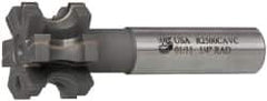 Whitney Tool Co. - 1/4" Radius, 1/2" Circle Diam, 1-1/2" Cutter Diam, 1" Cutting Width, Shank Connection, Concave Radius Cutter - 3/4" Shank Diam, 4" OAL, Carbide-Tipped, Uncoated, Profile Ground, 6 Teeth, Weldon Flat - Exact Tool & Supply