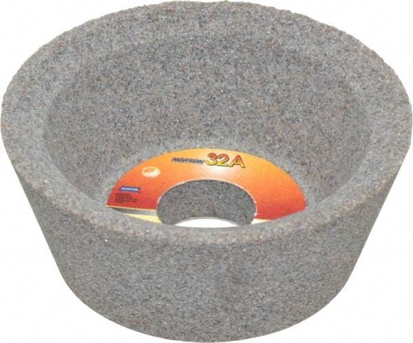 Norton - 3" Diam, 3/4" Hole Size, 1-1/4" Overall Thickness, 60 Grit, Type 11 Tool & Cutter Grinding Wheel - Medium Grade, Aluminum Oxide, K Hardness, Vitrified Bond, 7,640 RPM - Exact Tool & Supply