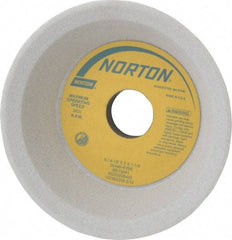Norton - 6" Diam, 1-1/4" Hole Size, 2" Overall Thickness, 46 Grit, Type 11 Tool & Cutter Grinding Wheel - Coarse Grade, Aluminum Oxide, K Hardness, Vitrified Bond, 3,820 RPM - Exact Tool & Supply