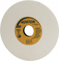 Norton - 7" Diam x 1-1/4" Hole x 1/2" Thick, J Hardness, 150 Grit Surface Grinding Wheel - Aluminum Oxide, Type 1, Very Fine Grade, 3,600 Max RPM, Vitrified Bond, No Recess - Exact Tool & Supply