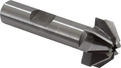 Made in USA - 3/4" Large x 5/16" Small Diam, 3/8" Width of Cut, 90° Included Angle, 8 Teeth, High Speed Steel Face Angle Cutter - 3/8" Shank Diam, 1-15/16" Overall Length, Weldon Flat - Exact Tool & Supply
