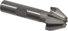 Made in USA - 3/4" Large x 5/16" Small Diam, 17/32" Width of Cut, 60° Included Angle, 8 Teeth, Cobalt Face Angle Cutter - 3/8" Shank Diam, 2-3/32" Overall Length, Weldon Flat - Exact Tool & Supply