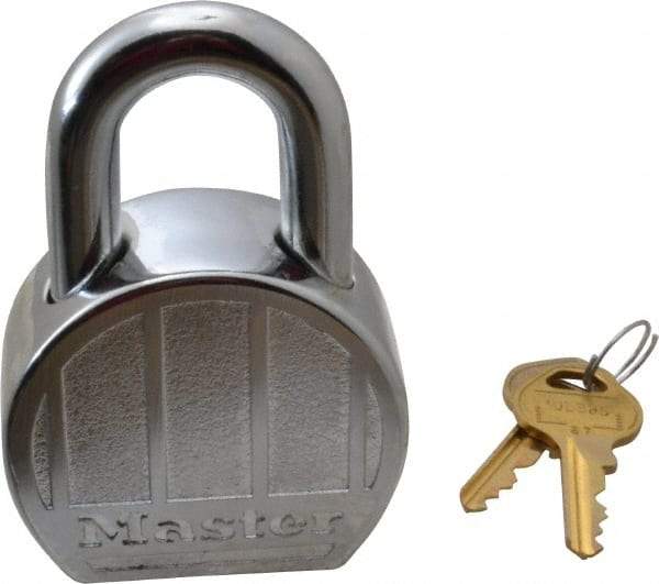 Master Lock - 1" Shackle Clearance, Keyed Alike Padlock - 15/16" Shackle Width, 7/16" Shackle Diam, Zinc - Exact Tool & Supply