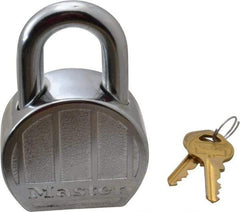Master Lock - 1" Shackle Clearance, Keyed Alike Padlock - 15/16" Shackle Width, 7/16" Shackle Diam, Zinc - Exact Tool & Supply
