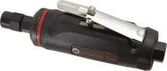 Universal Tool - 1/4" Collet, Straight Handle, Angle Air Die Grinder - 23,000 RPM, Rear Exhaust, 4 CFM, 0.66 hp, 90 psi, 1/4 NPT - Exact Tool & Supply