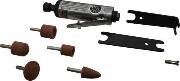 Florida Pneumatic - 1/4" Collet, Straight Handle, Straight Air Die Grinder - 25,000 RPM, Rear Exhaust, 4 CFM, 0.33 hp, 90 psi, 1/4 NPT - Exact Tool & Supply