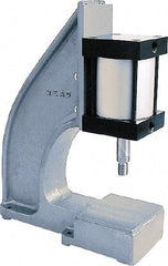 Mead - 1-3/8" Ram, 7-3/4" Throat Depth, 1-3/4 Ton Pneumatic Arbor Press - 9-13/16" Max Work Height x 6" Max Work Width, 6" Base Width x 19-1/2" Base Depth - Exact Tool & Supply