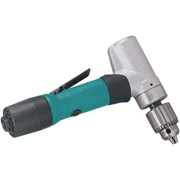Dynabrade - 1/4" Keyed Chuck - Right Angle Handle, 3,200 RPM, 22 CFM, 0.4 hp - Exact Tool & Supply