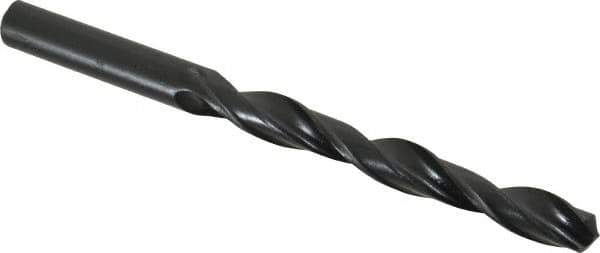 Interstate - 10mm 118° High Speed Steel Jobber Drill - Oxide Finish, Right Hand Cut, Spiral Flute, Straight Shank, 5-1/8" OAL, Standard Point - Exact Tool & Supply