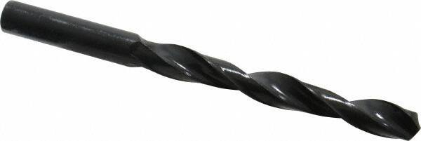 Interstate - 10.2mm 118° High Speed Steel Jobber Drill - Oxide Finish, Right Hand Cut, Spiral Flute, Straight Shank, 5-15/64" OAL, Standard Point - Exact Tool & Supply