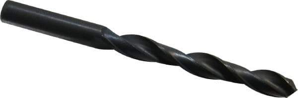 Interstate - 10.5mm 118° High Speed Steel Jobber Drill - Oxide Finish, Right Hand Cut, Spiral Flute, Straight Shank, 133mm OAL, Standard Point - Exact Tool & Supply