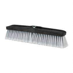 PRO-SOURCE - 18" General Purpose Polypropylene Push Broom - 3" Bristle Length, Plastic Block, Bolt-On Handle Connection, Handle Sold Separately - Exact Tool & Supply