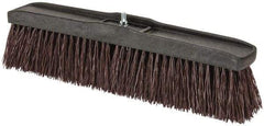 PRO-SOURCE - 18" Heavy Duty Polypropylene Push Broom - 3-1/4" Bristle Length, Plastic Block, Bolt-On Handle Connection, Handle Sold Separately - Exact Tool & Supply