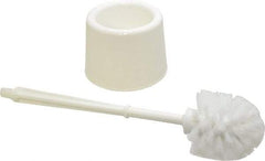 PRO-SOURCE - 17" OAL Toilet Bowl Brush - Polypropylene Bristles, 14-1/2" Plastic Handle, White - Exact Tool & Supply