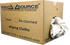 PRO-SOURCE - Virgin Cotton T-Shirt Rag - Lint-Free, White, 3 to 4 Pieces per Lb, Comes in Box - Exact Tool & Supply