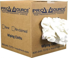 PRO-SOURCE - Reclaimed Cotton T-Shirt Rag - Low Lint, White, 3 to 4 Pieces per Lb, Comes in Box - Exact Tool & Supply