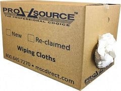 PRO-SOURCE - Reclaimed Cotton T-Shirt Rag - Low Lint, White, 3 to 4 Pieces per Lb, Comes in Box - Exact Tool & Supply