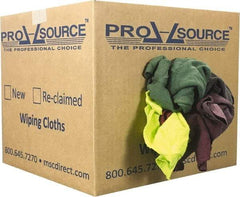 PRO-SOURCE - Reclaimed Rags - Assorted Colors, Fleece and Sweatshirt, Low Lint, Box - Exact Tool & Supply