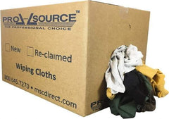PRO-SOURCE - Reclaimed Rags - Assorted Colors, Fleece and Sweatshirt, Low Lint, Box - Exact Tool & Supply