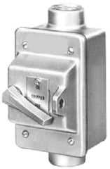 Eaton Cutler-Hammer - 2 Poles, 0.4 to 16 Amp, NEMA, Enclosed Toggle Manual Motor Starter - 60.5mm Wide x 50mm Deep x 105.7mm High, 1 hp at 120/240 V, 1 hp at 277 V & 1/4 hp at 32 V, CSA Certified, NEMA 3/4/5 & UL Listed - Exact Tool & Supply