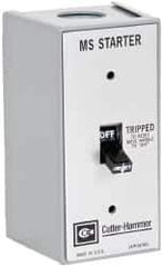 Eaton Cutler-Hammer - 1 Pole, 0.4 to 16 Amp, NEMA, Enclosed Toggle Manual Motor Starter - 60.5mm Wide x 71.9mm Deep x 105.7mm High, 1 hp at 120/240 V, 1 hp at 277 V, 1/4 hp at 120/240 V & 1/4 hp at 32 V, CSA Certified, NEMA 1, UL Listed - Exact Tool & Supply