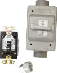 Eaton Cutler-Hammer - 1 Pole, 0.4 to 16 Amp, NEMA, Enclosed Toggle Manual Motor Starter - 60.5mm Wide x 50mm Deep x 105.7mm High, 1 hp at 120/240 V, 1 hp at 277 V, 1/4 hp at 120/240 V & 1/4 hp at 32 V, CSA Certified, NEMA 1, UL Listed - Exact Tool & Supply