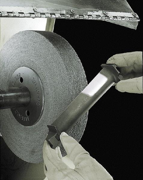 3M - 8" Diam, 1/2" Face Width, 3" Center Hole, Medium Grade, Aluminum Oxide Deburring Wheel - Unitized, Hard Grade, 3,000 RPM - Exact Tool & Supply