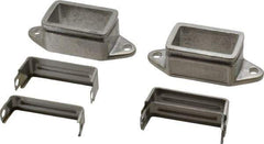 KabelSchlepp - 2.17 Inch Outside Width x 1.38 Inch Outside Height, Cable and Hose Carrier Stainless Steel Tube Mounting Bracket Set - 2.56 Inch Bend Radius, 1.77 Inch Inside Width x 0.98 Inch Inside Height - Exact Tool & Supply